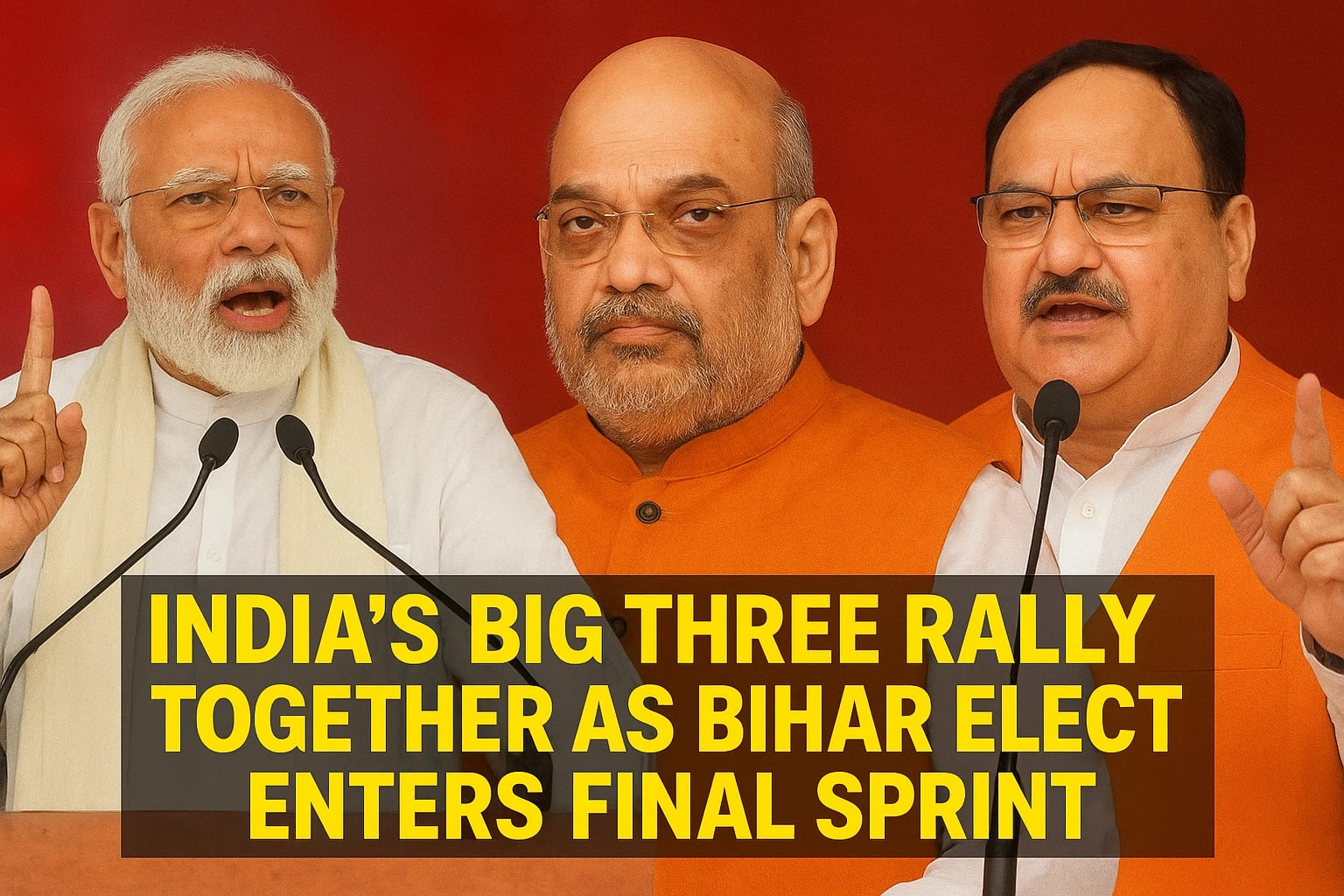 India’s Big Three Rally Together as Bihar Election Enters Final Sprint