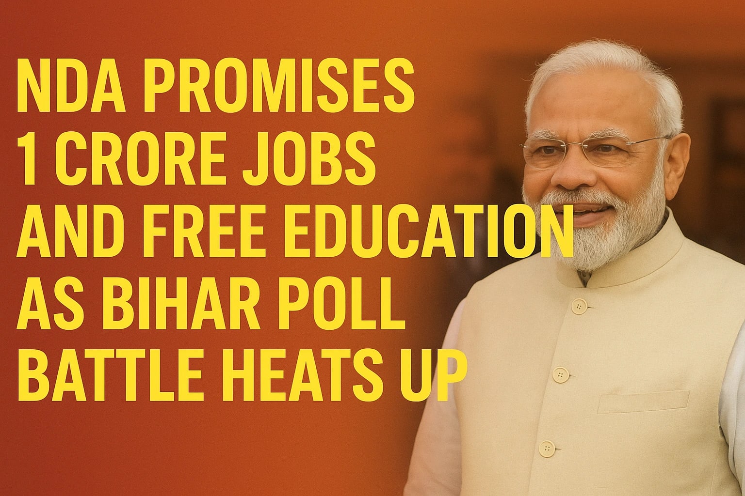 NDA releases manifesto, Promises 1 Crore Jobs and Free Education as Bihar Poll Battle Heats Up