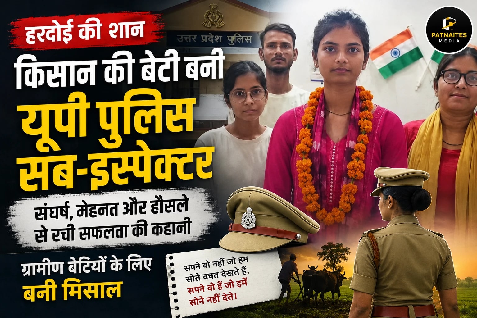 हरदोई की किसान बेटी बनी यूपी पुलिस सब-इंस्पेक्टर, संघर्ष और मेहनत की मिसाल