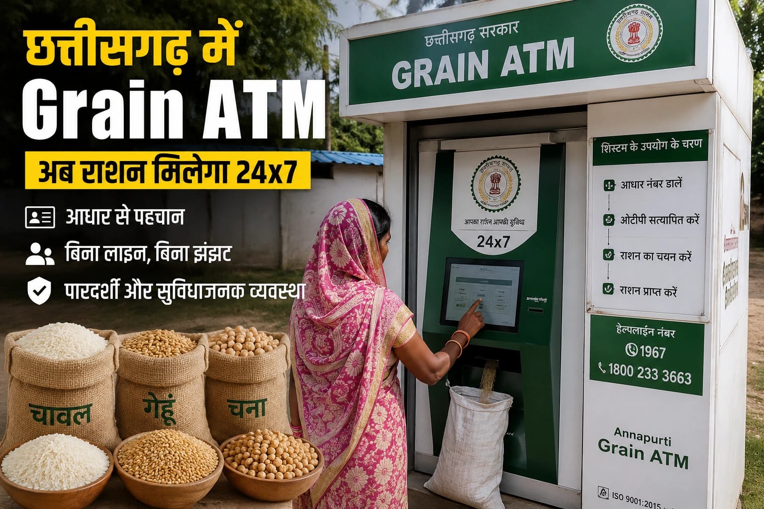 Chhattisgarh Introduces ‘Grain ATM’ for 24×7 Ration Distribution
