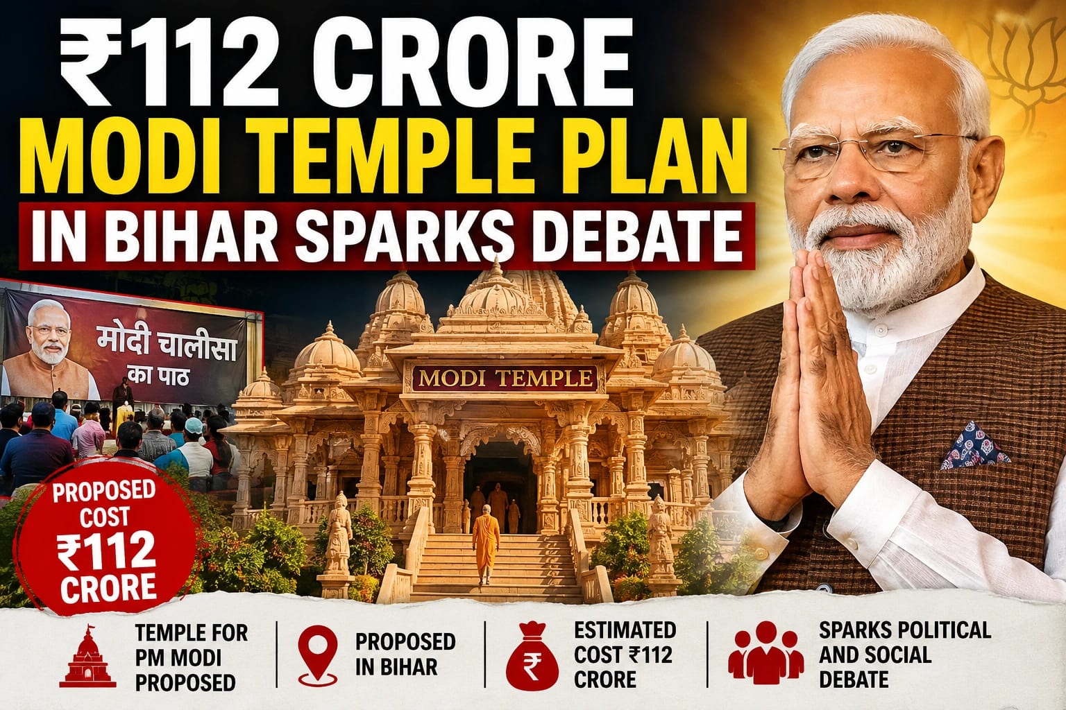 ₹112 Crore Modi Temple Plan in Bihar Sparks Debate