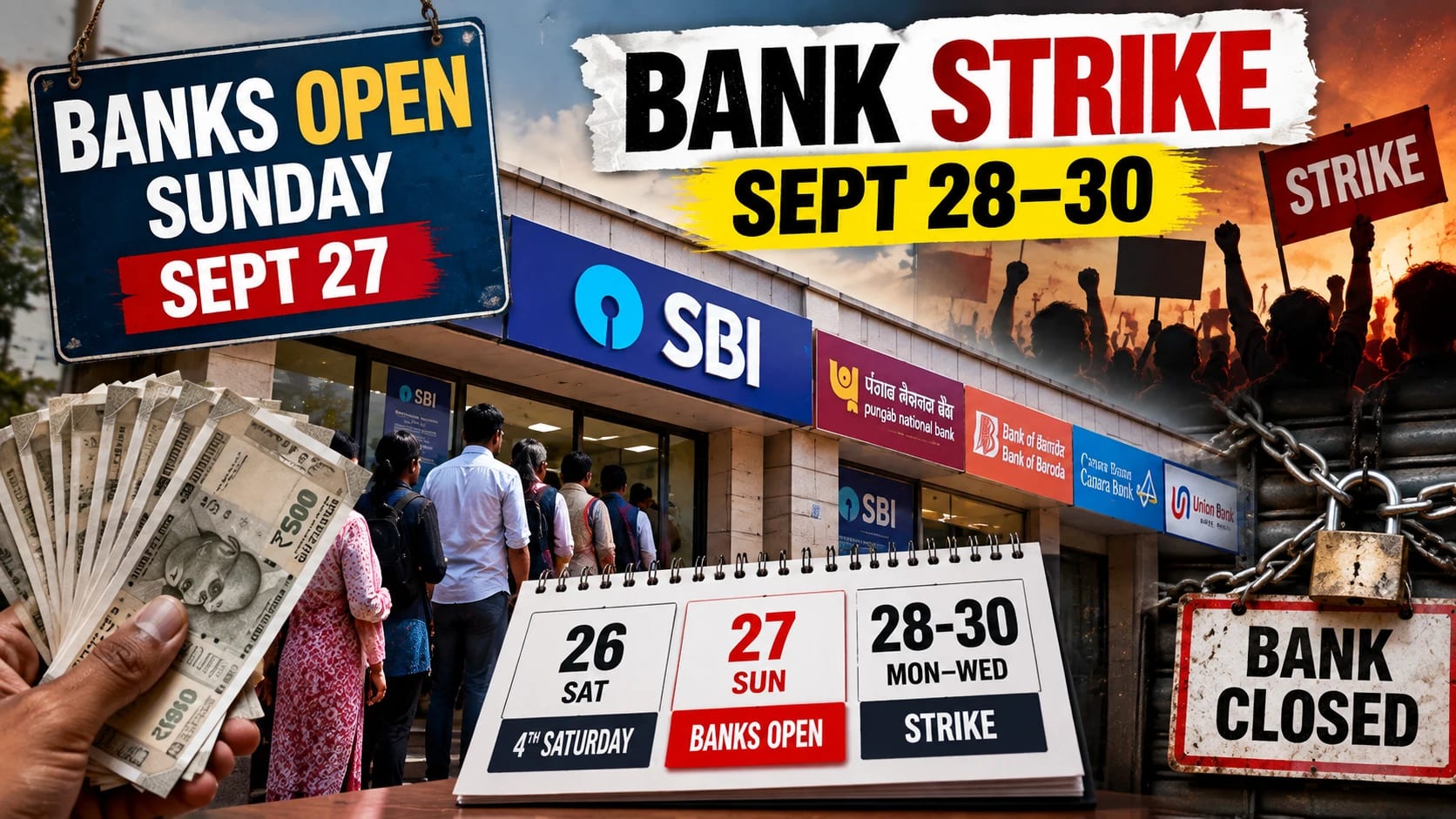 Bank Strike 2026: Why Banks Will Open on Sunday, September 27 Before Three-Day Strike