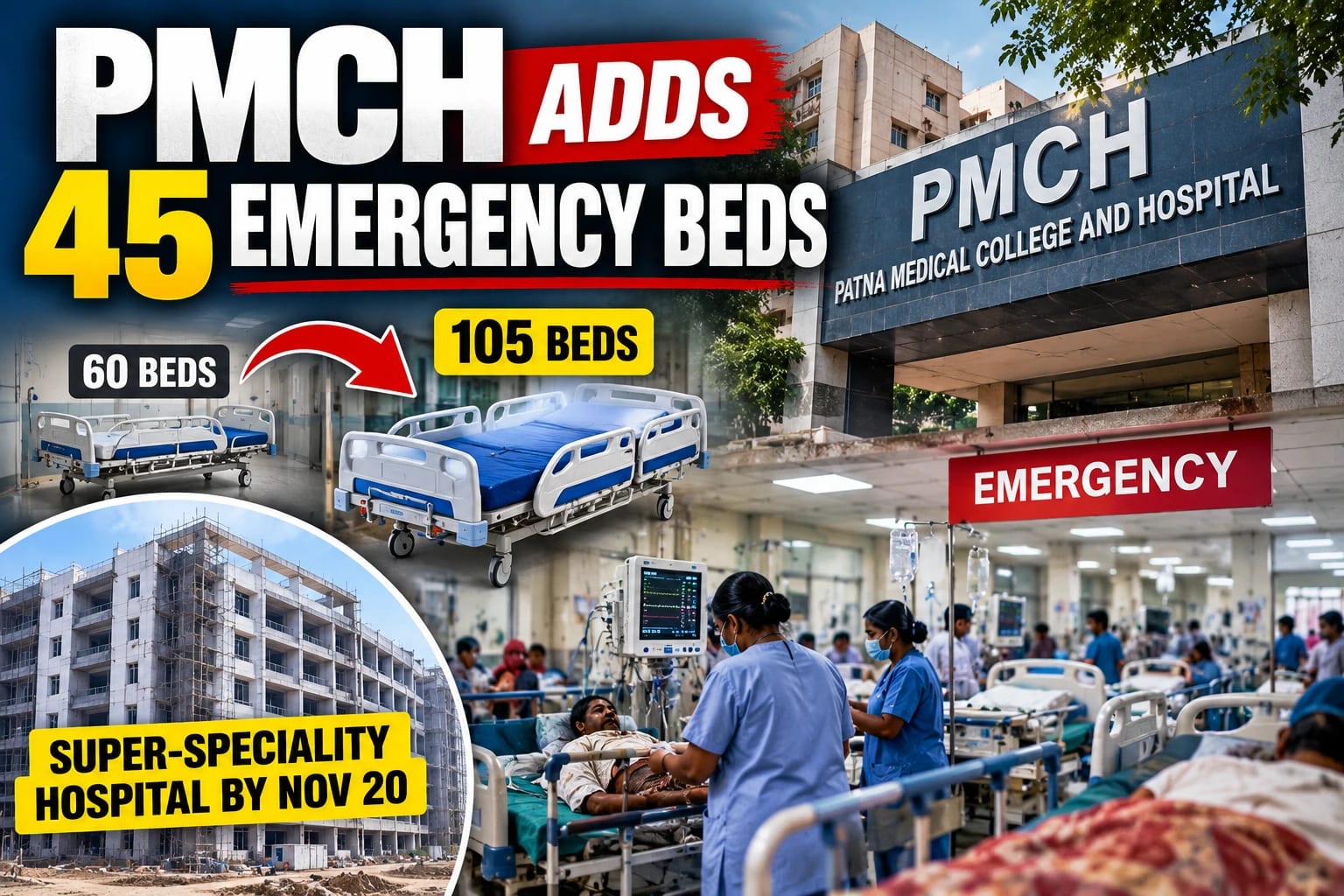 PMCH Adds 45 Emergency Beds in Patna as Patient Pressure Grows