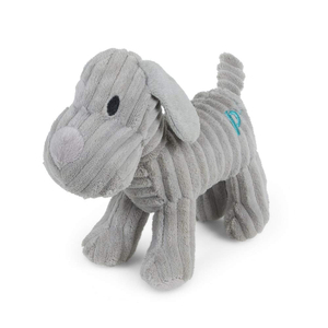Petface Grey Freddi Cord Plush Puppy Dog Chew Toy