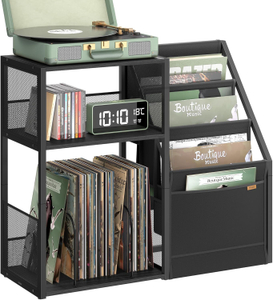 Record Player Stand with Vinyl Record Storage