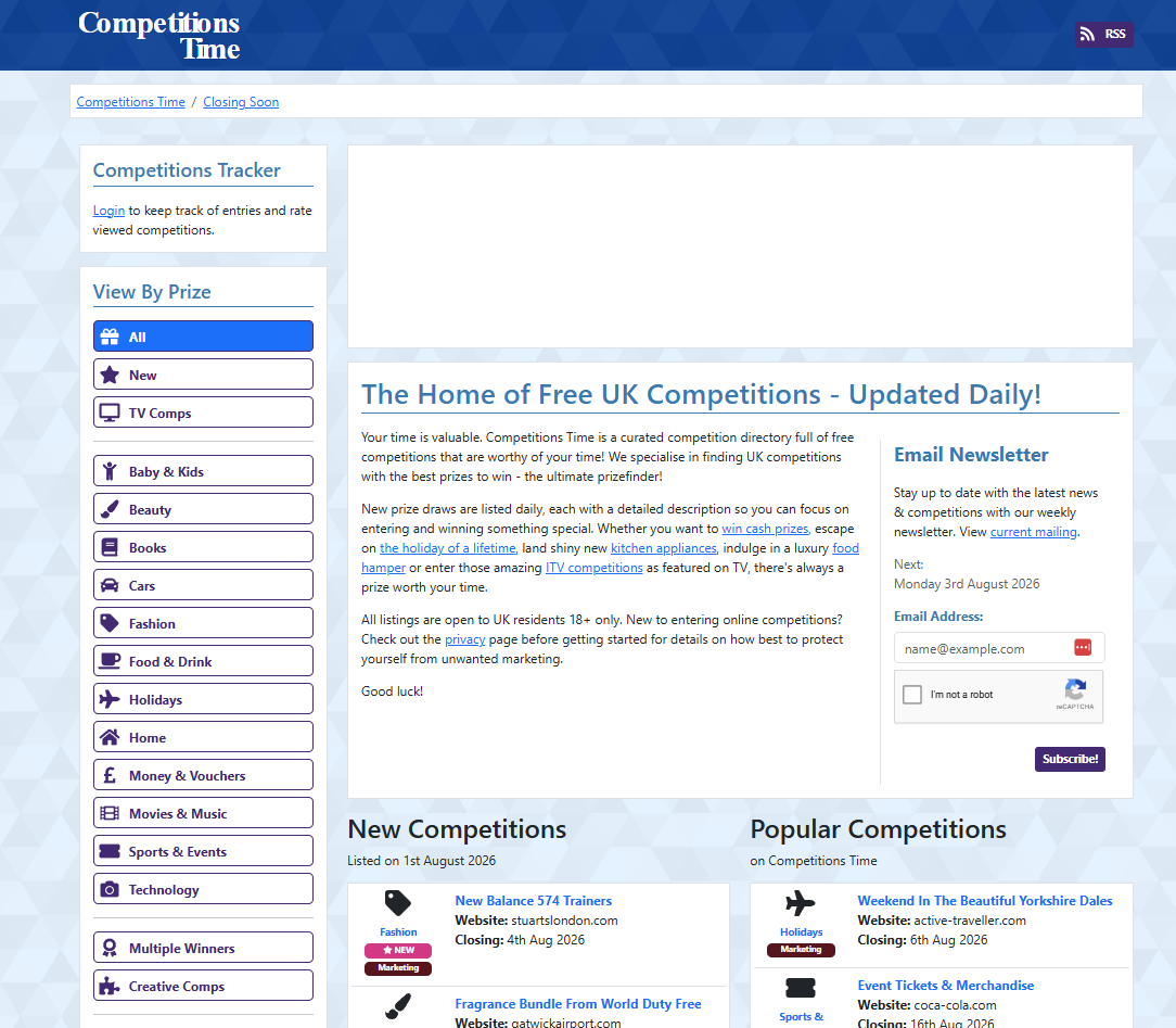 Competitions Time Homepage