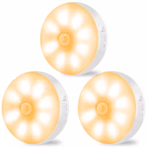 KOOSREEL Rechargeable Wireless LED Night Lights (3 Pack)