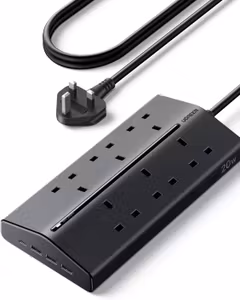 6-Way Power Strip with 3 USB-A & 1 USB-C Ports, 1.5m Cable