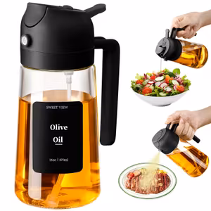 SWEET VIEW Olive Oil Spray Bottle with Pour Spout