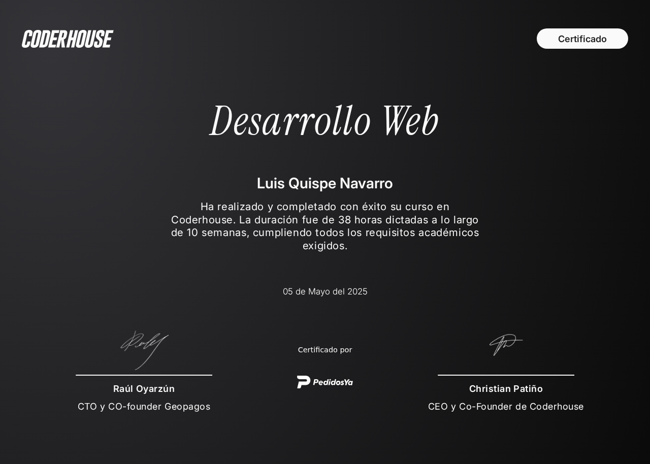 Desarrollo Web Certification