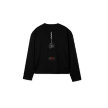 TEE LONG FLEURY BLACK - T-SHIRT MANCHE LONGUE - H.USH