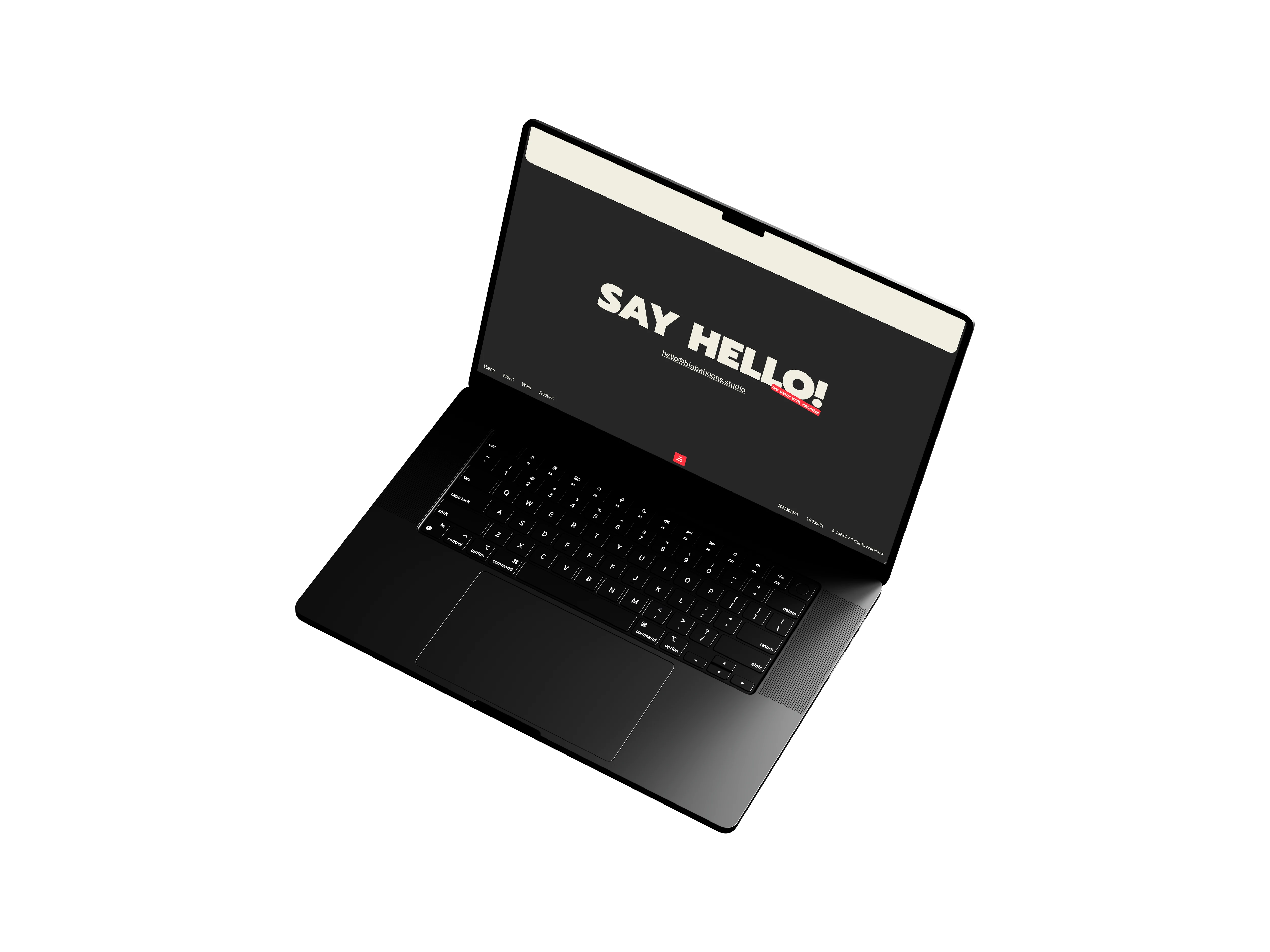 big baboons studio website mockup
