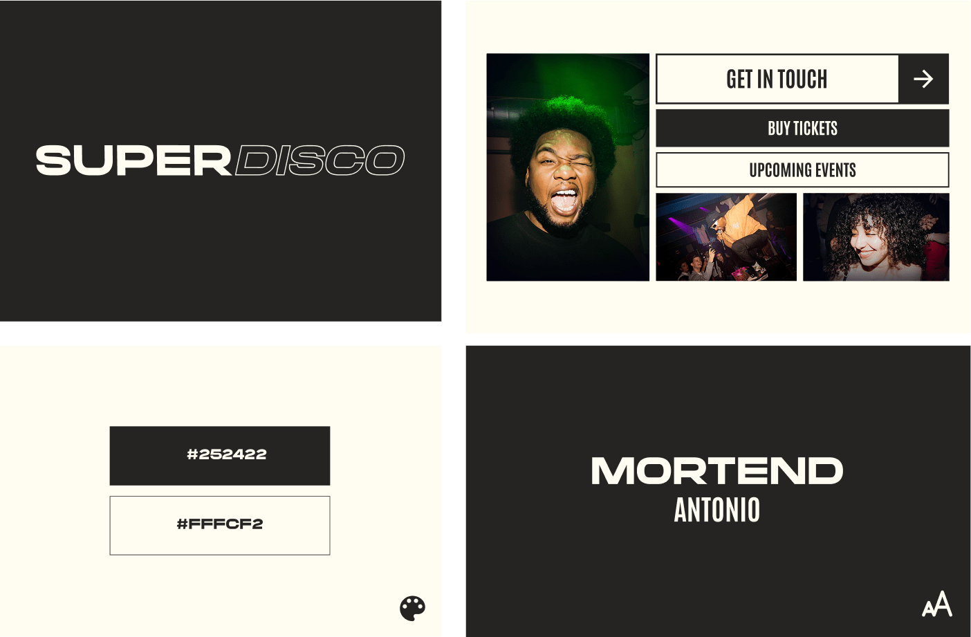 Branding and color palette for Superdisco Rotterdam