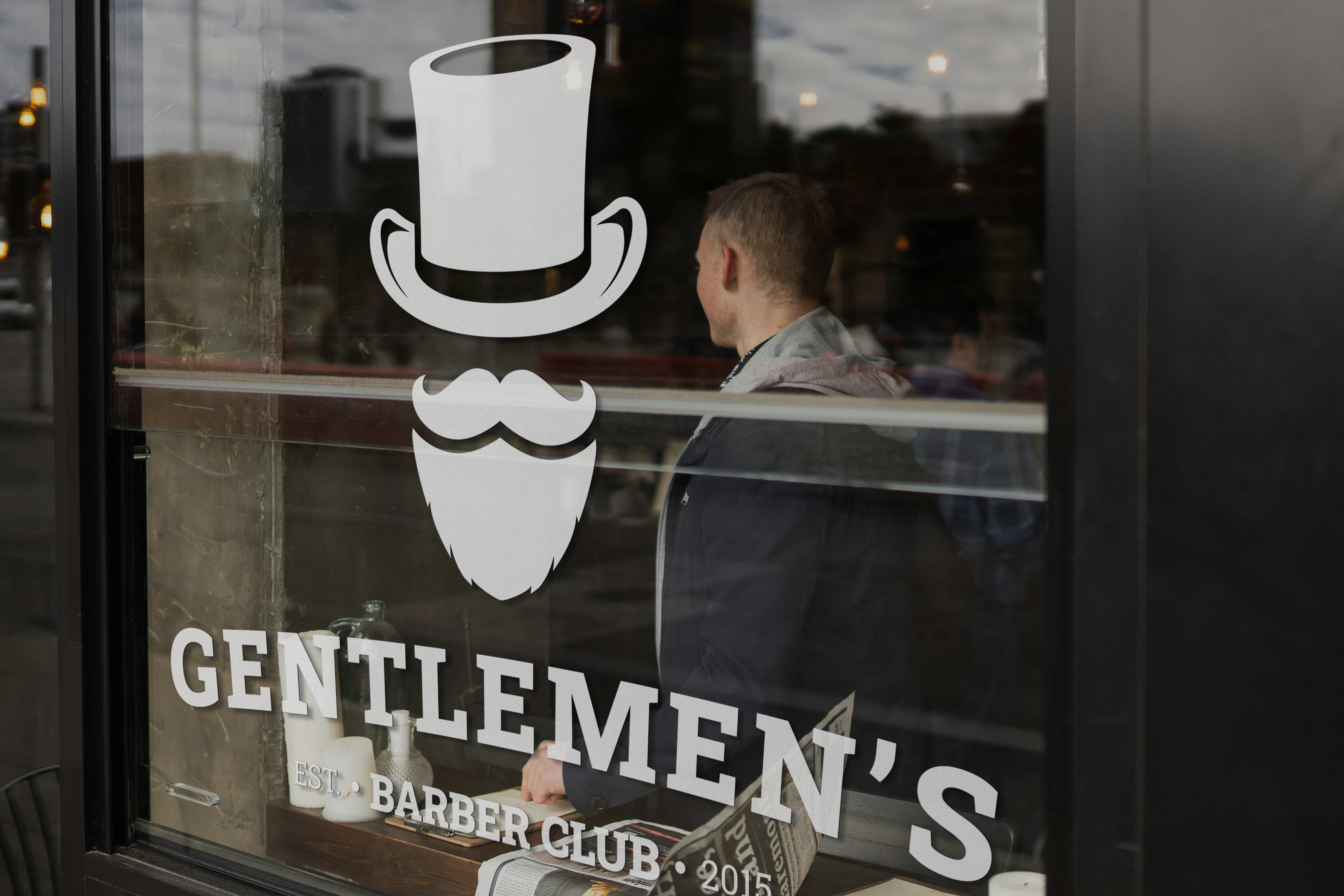 Gentlemens barber club website mockup