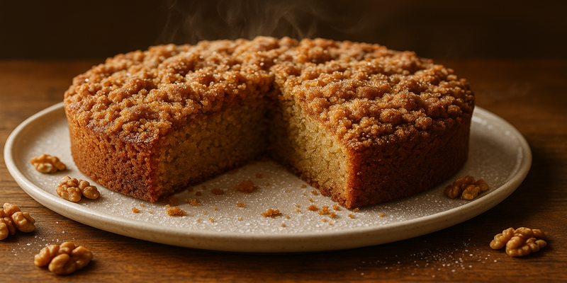 Walnut Cake with Streusel