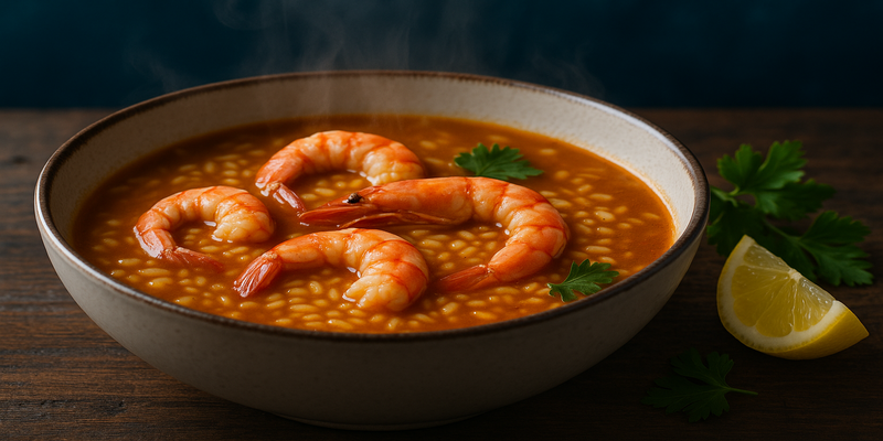 Arròs Caldós de Gambes adaptació Forki recepta de Carme Ruscalleda restaurant Sant Pau