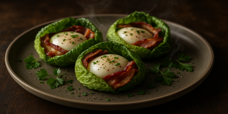 Stuffed Cabbage with Bacon and Eggs