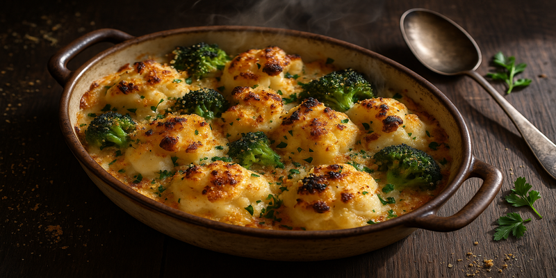 Cauliflower and Broccoli au Gratin