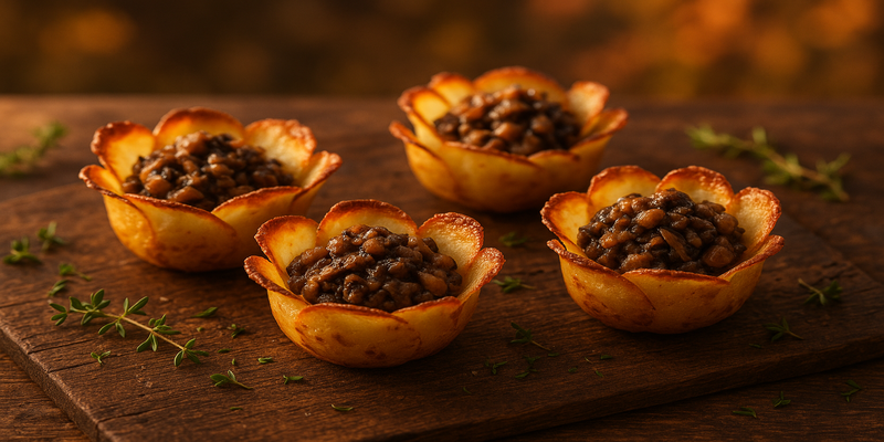 Potato Flowers Stuffed with Mushrooms