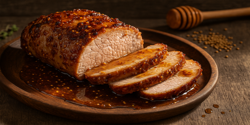 Pork Tenderloin with Old-Fashioned Mustard and Honey Forki Style