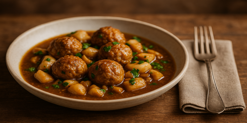 Meatballs with Cuttlefish