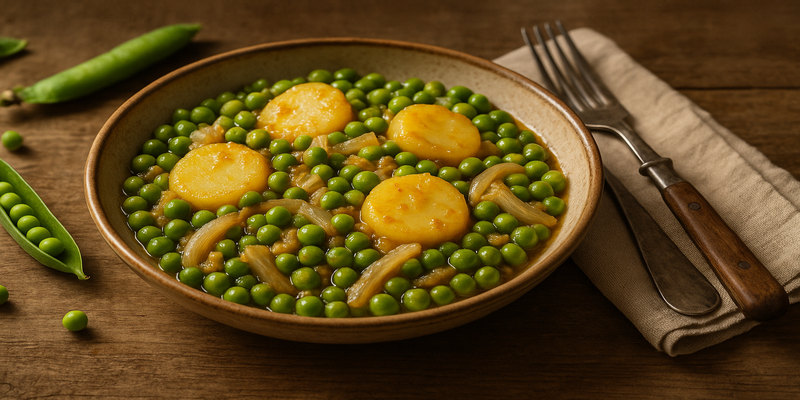 Peas with Potatoes and Spring Onion - Forki