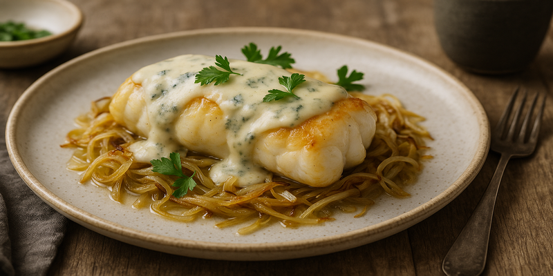 Monkfish with Forki Blue Cheese