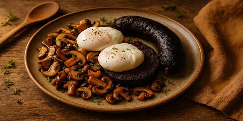 Sautéed Mushrooms and Black Sausage