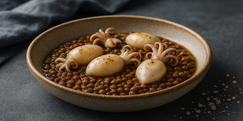 Cuttlefish with Lentils
