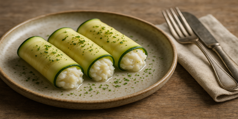 Zucchini Cannelloni with Cod Brandade