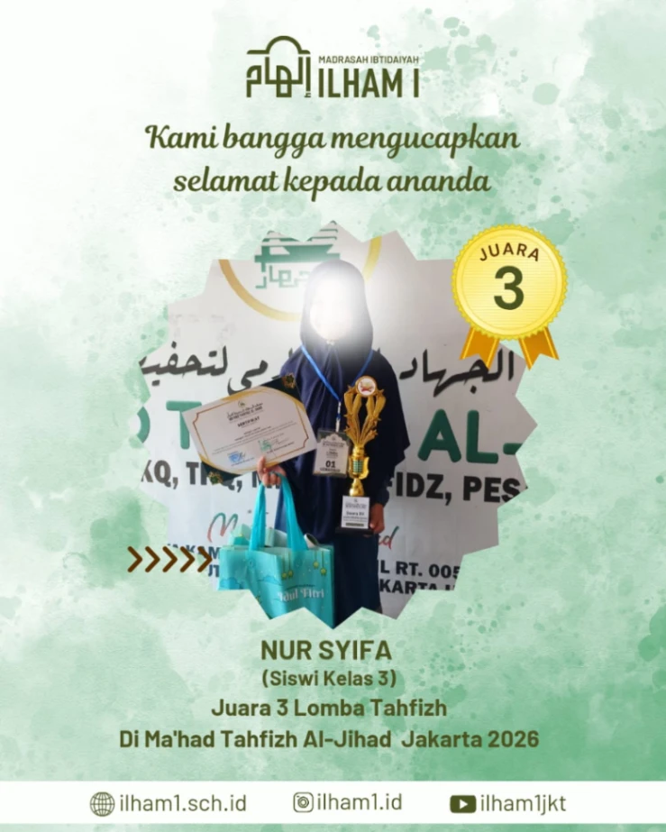 Siswi MI ILHAM 1 Raih Juara 3 Lomba Tahfizh Tingkat Jakarta