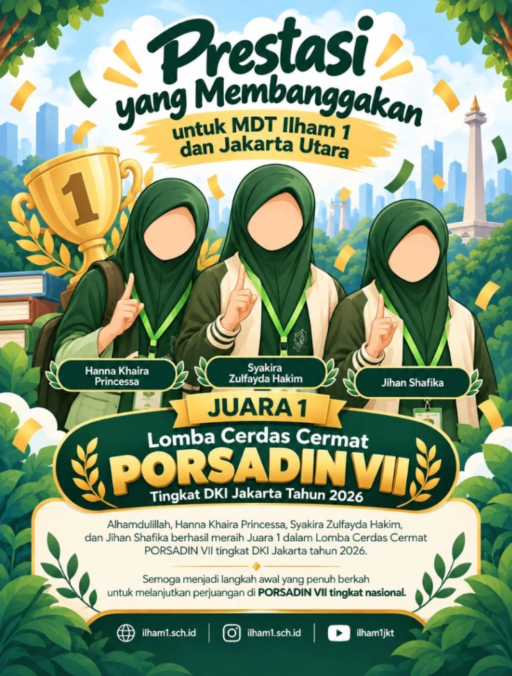 🏆📚 Raih Juara 1 PORSADIN DKI Jakarta, Siap Wakili Ibu Kota di Tingkat Nasional!