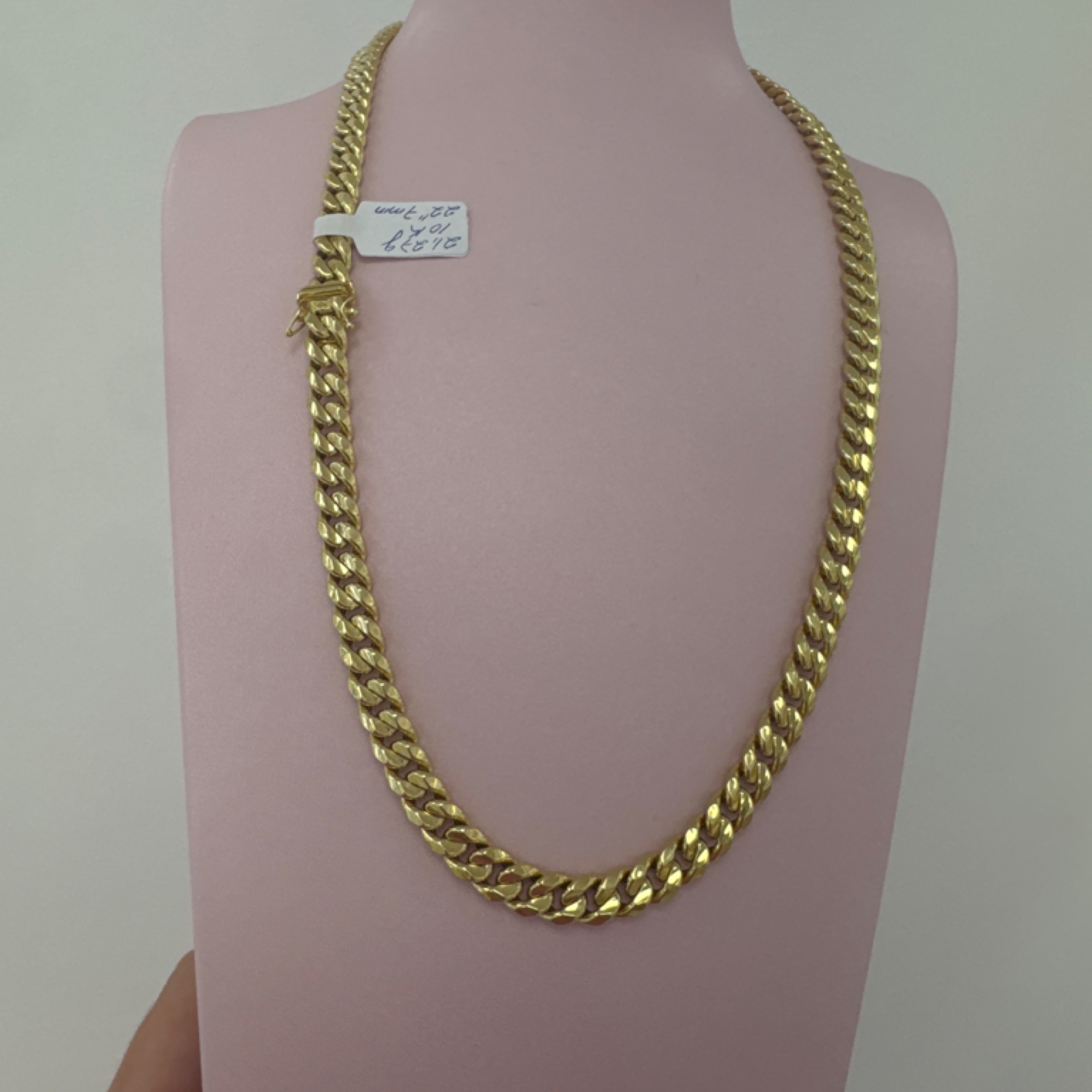 Cuban link chain semi solid 7mm 10KT