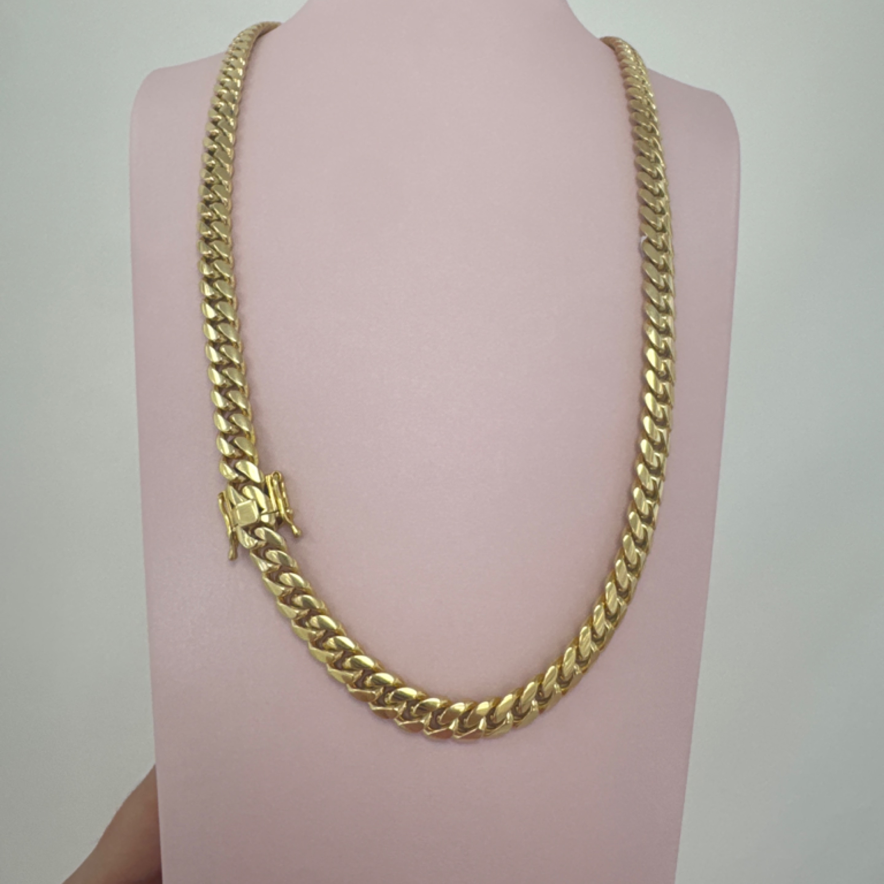 Cuban link chain solid 8mm 10KT