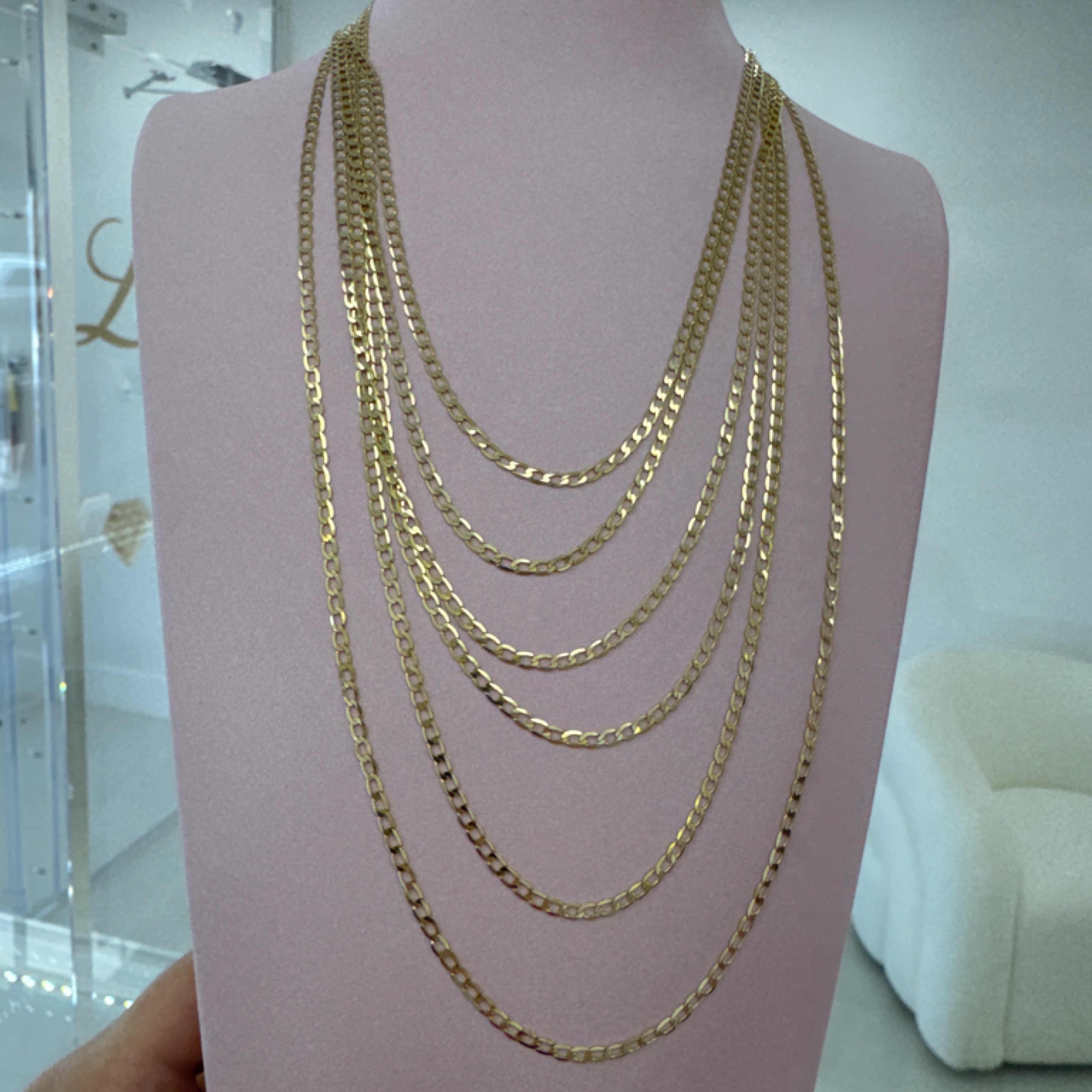 Corte de Brillo chain solid 2.5mm 10KT