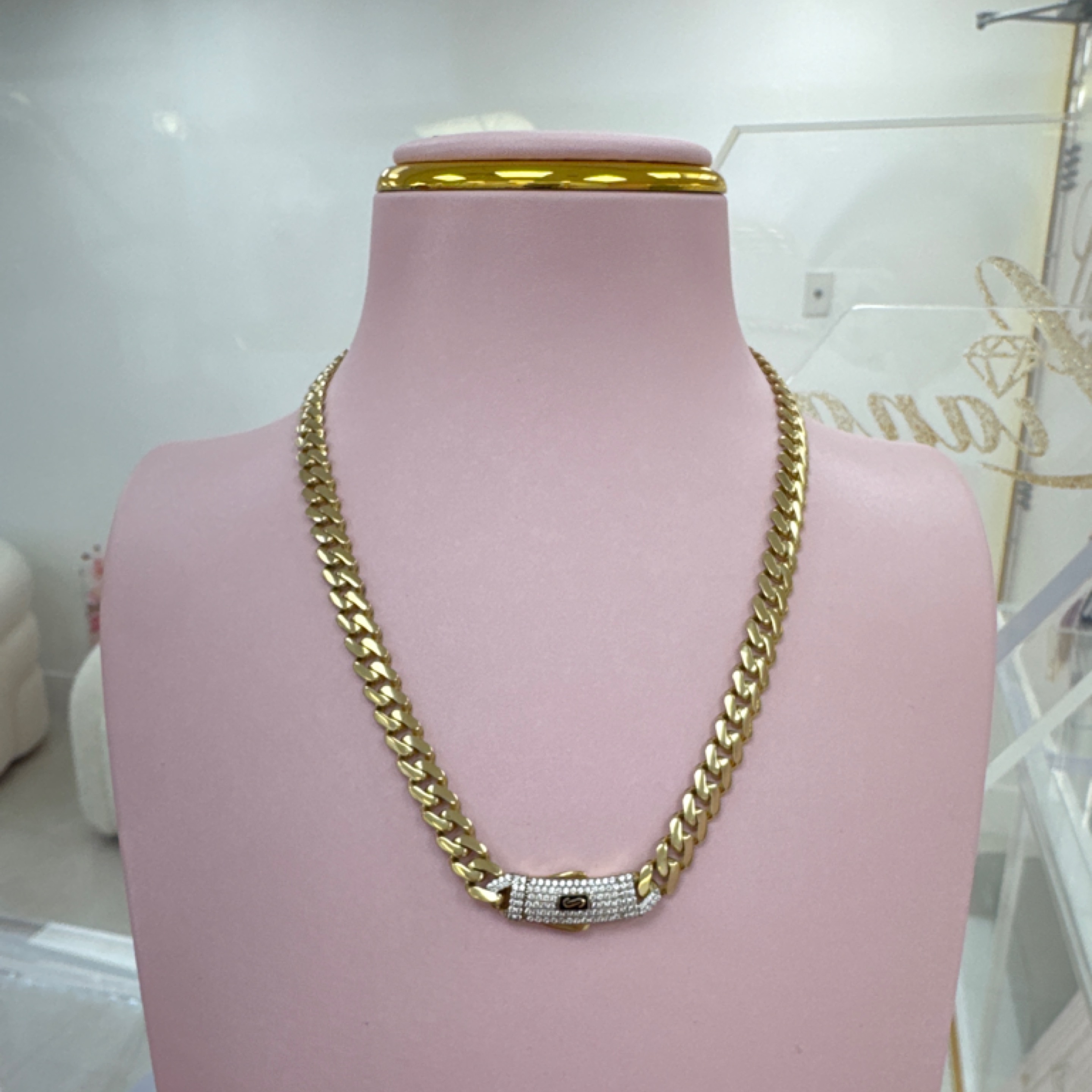 Monaco chain classic semi solid 6.5mm 10KT