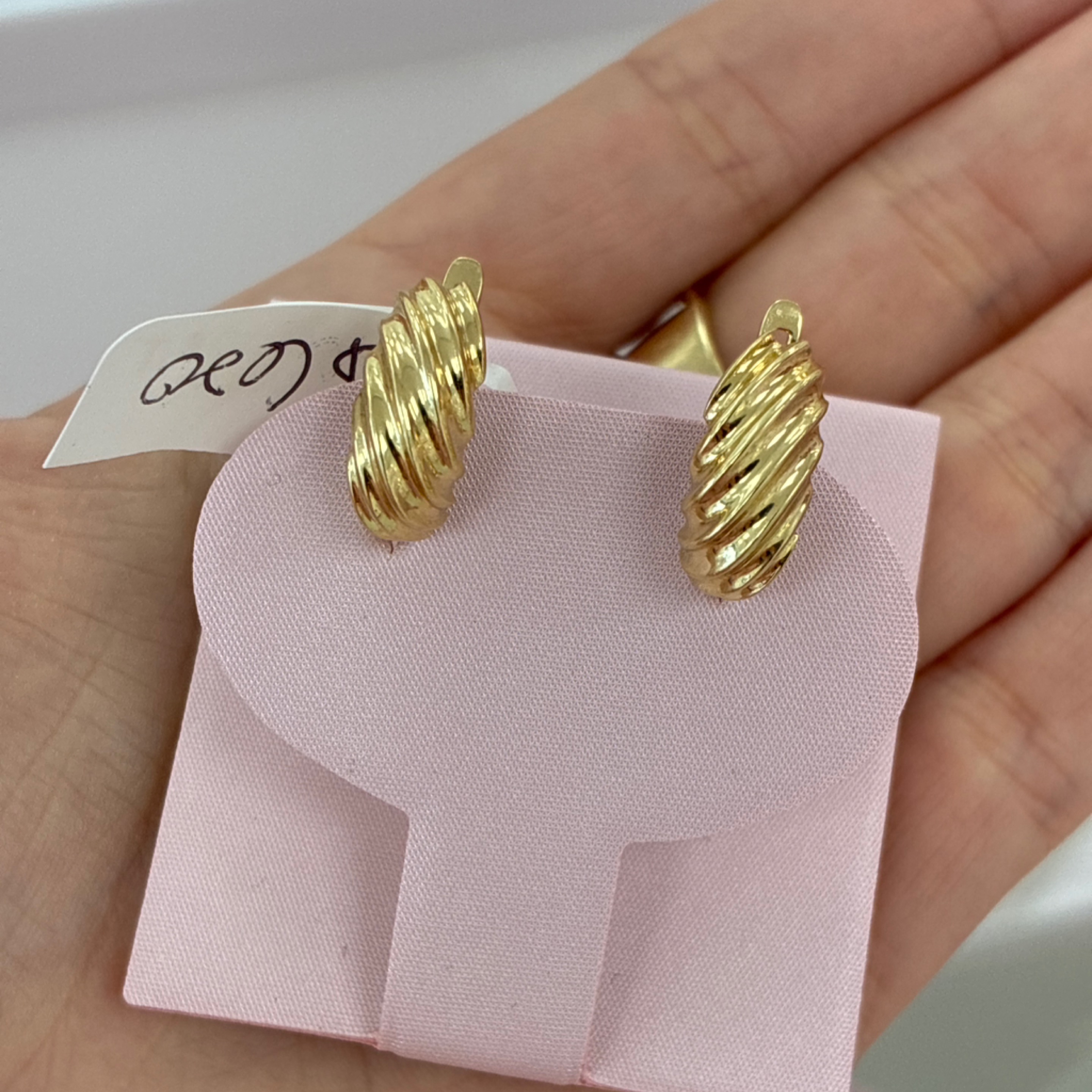 Crooked earrings hoop 14KT