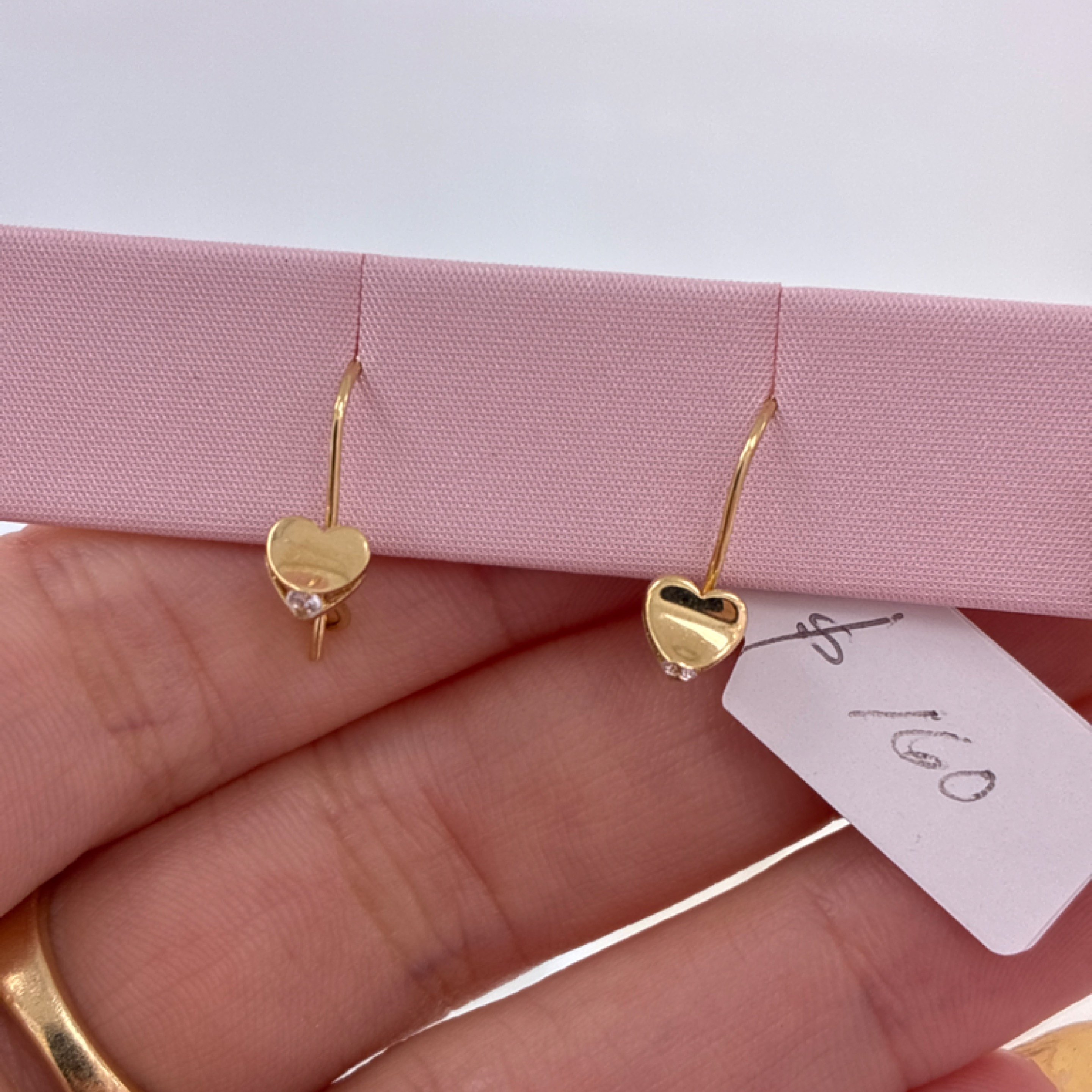 Heart earring hoop 14KT