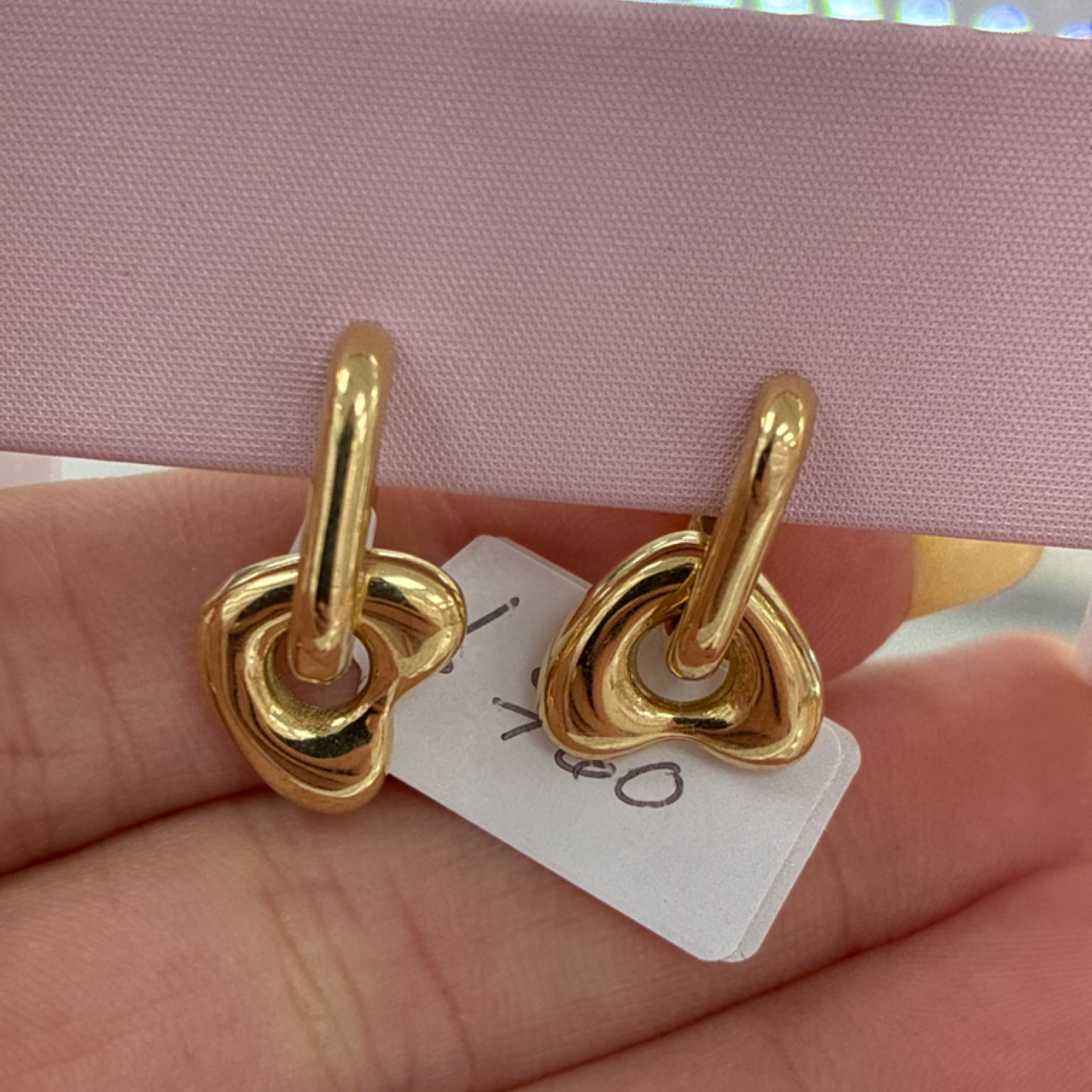 Gucci style hoops with hearts 14KT