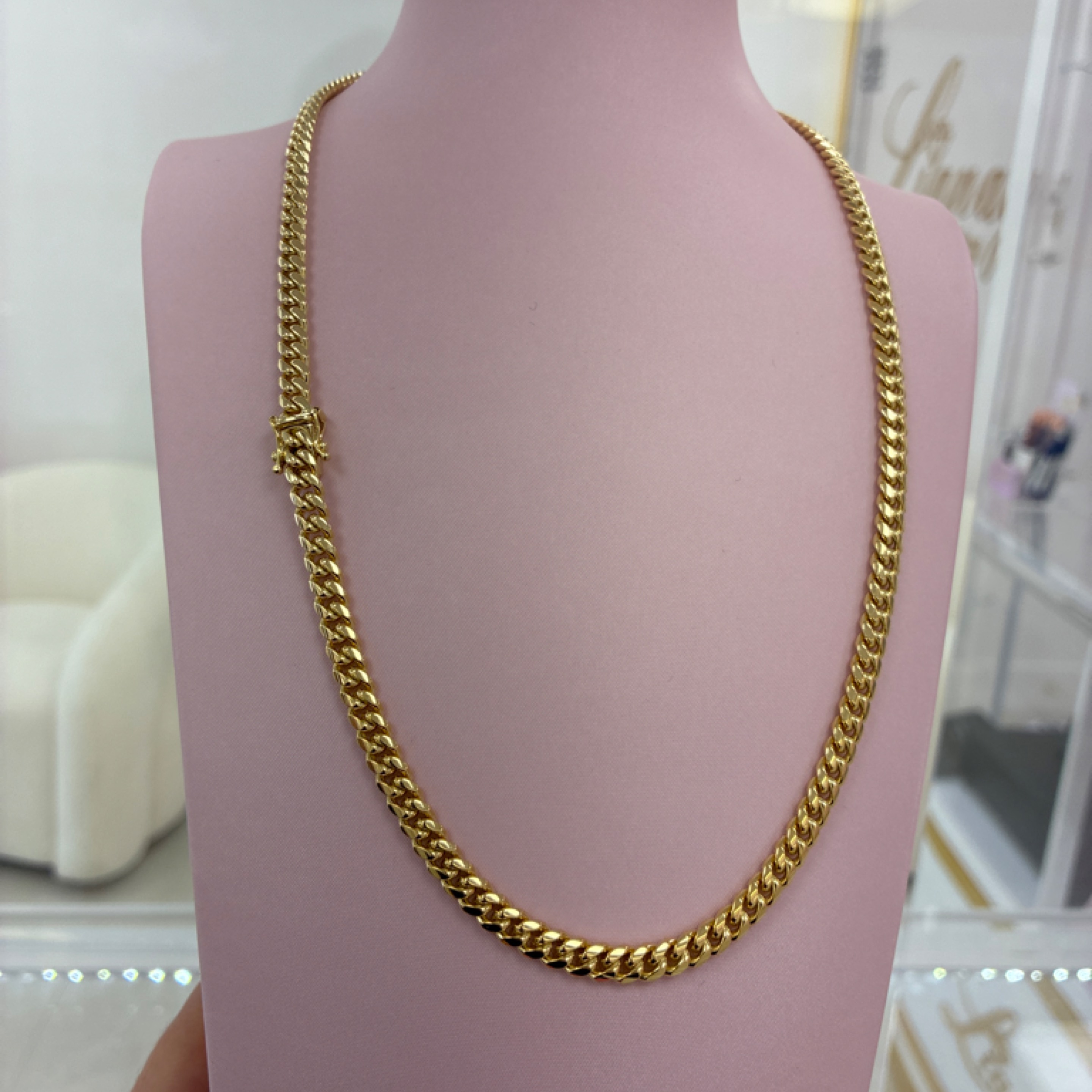 Micro cuban link chain solid 6mm 10KT 