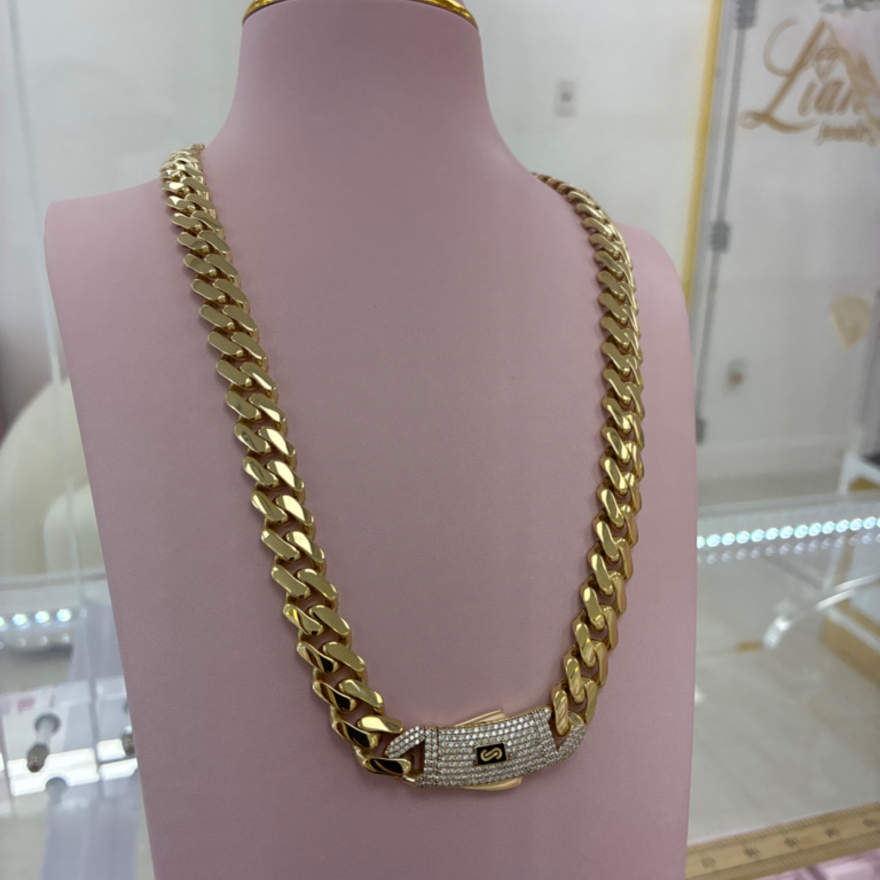 Mónaco chain classic semi solid 11.5mm 10KT