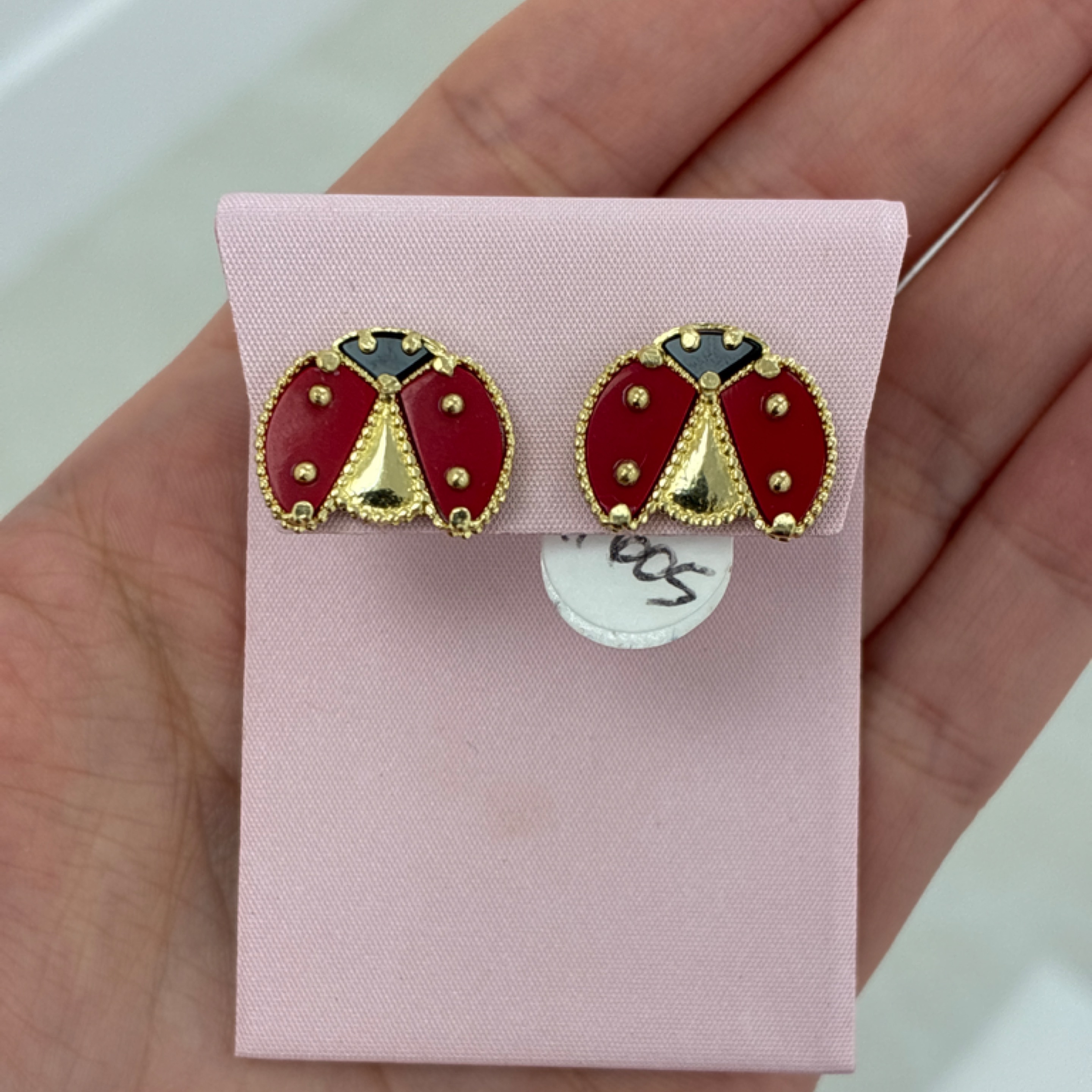 Lady bug earring 10KT