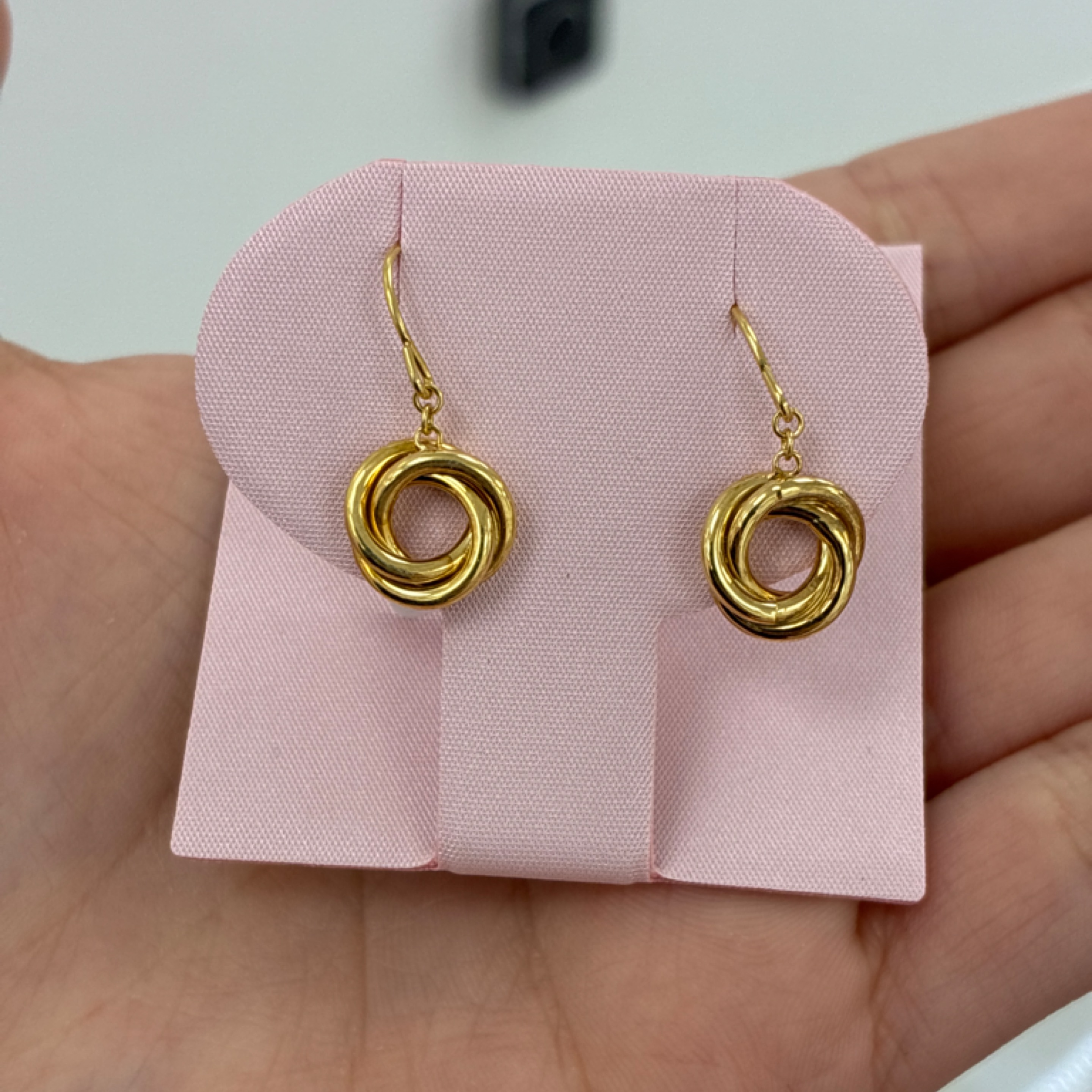 Hanging knot earrings 10KT