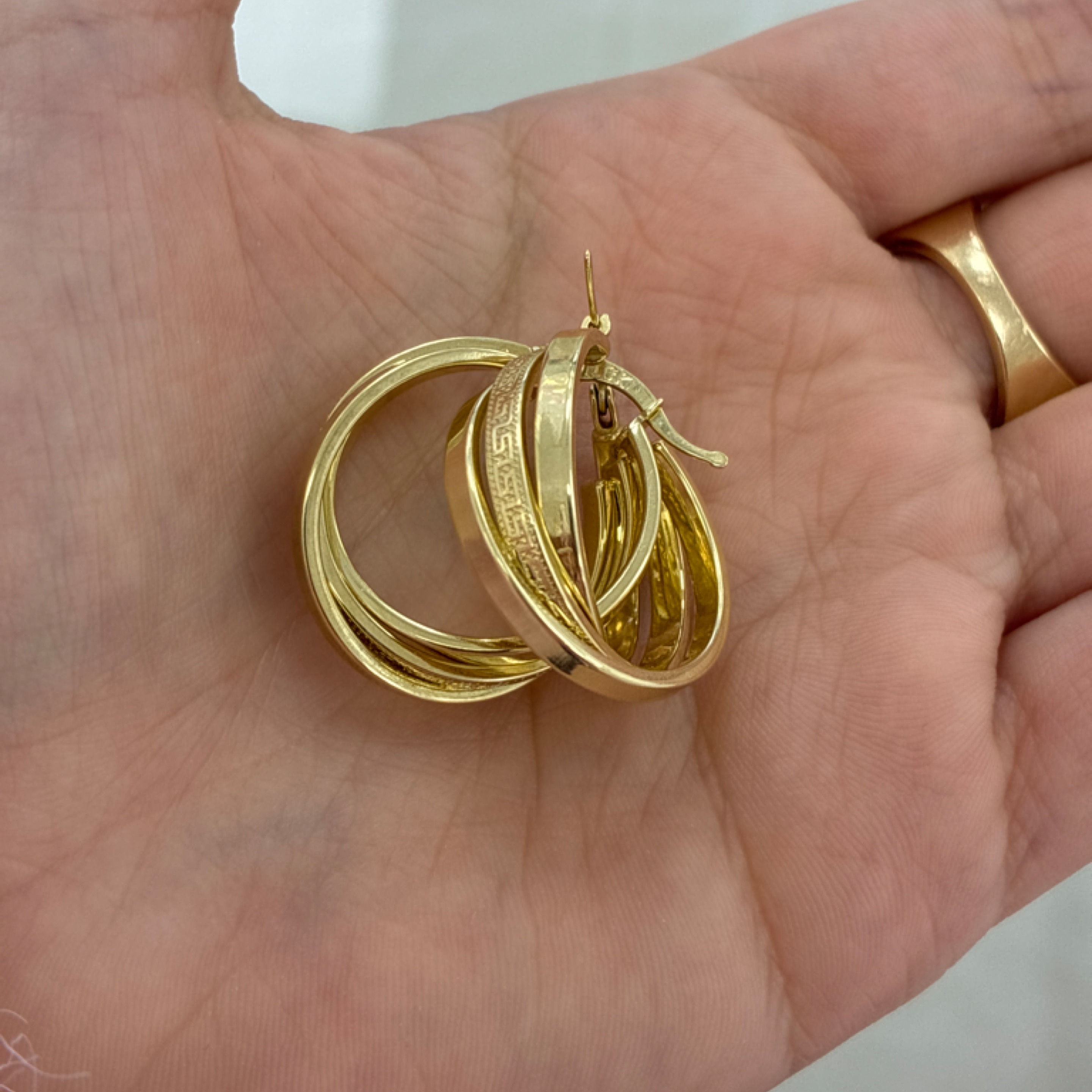 Hoop of three designs 10KT