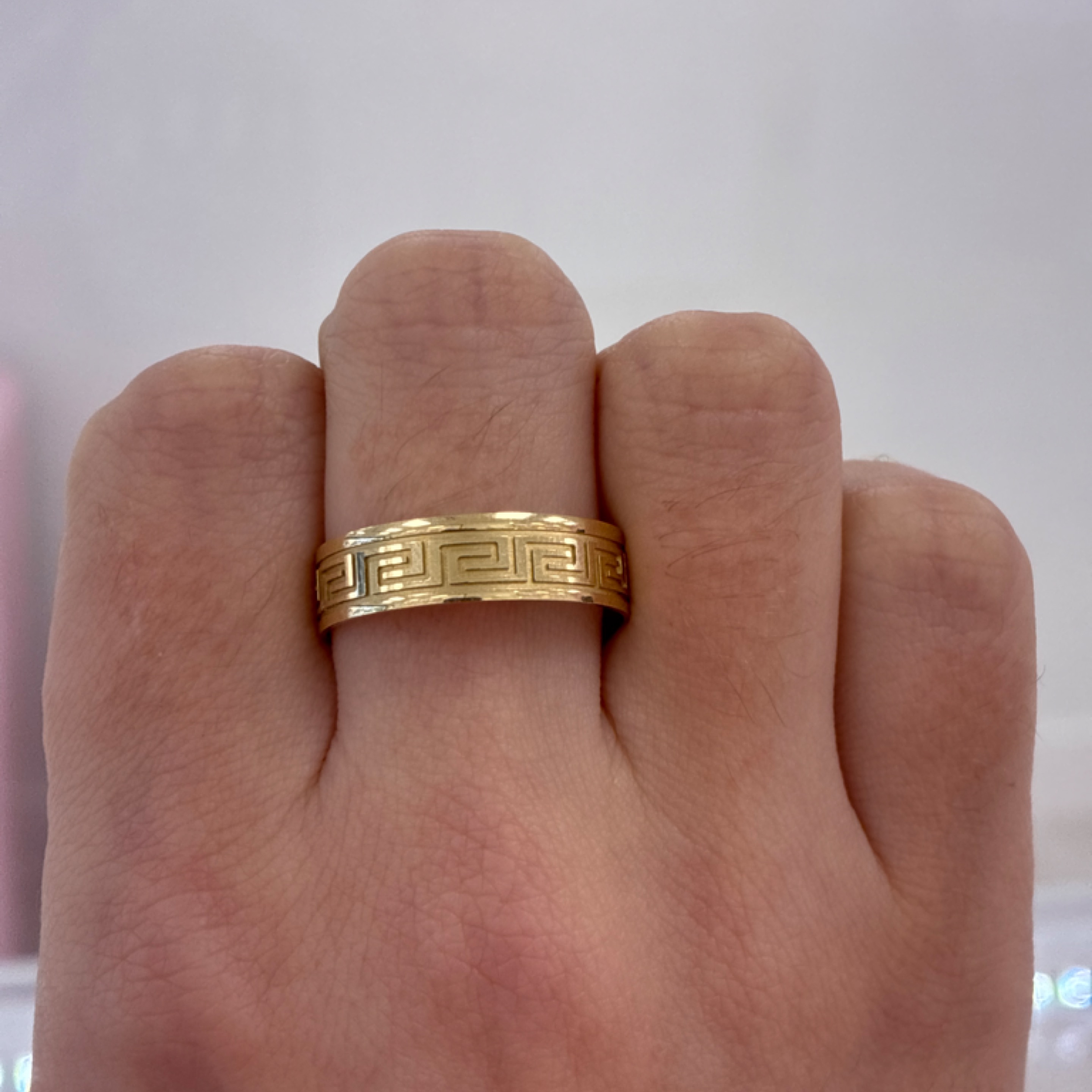 Alliance men ring Greek key 14KT