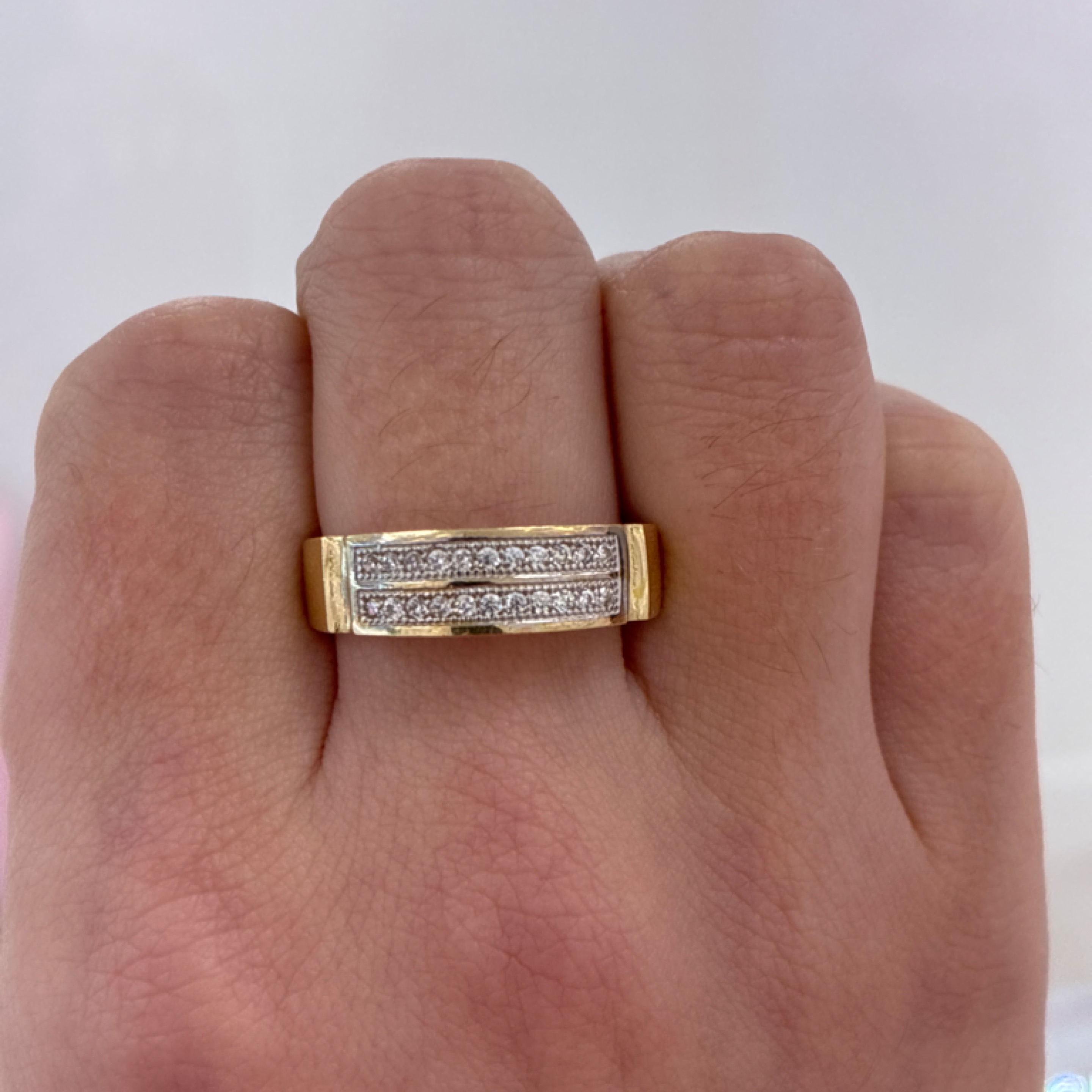 Alliance men ring two line ZC 14KT