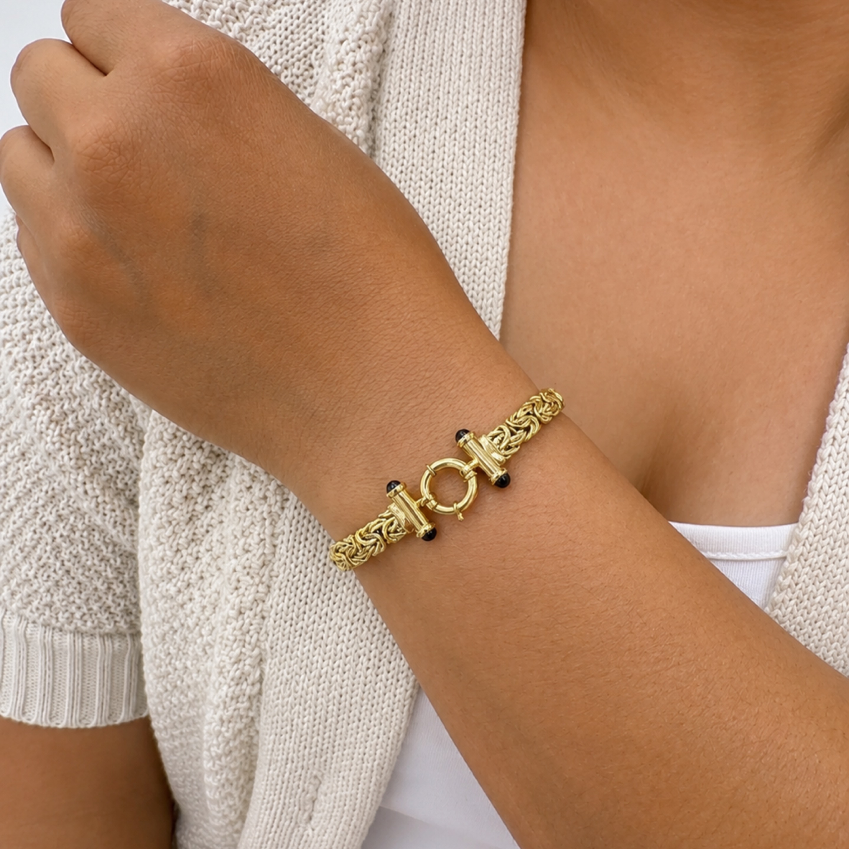Byzantine bracelet 7mm 10KT