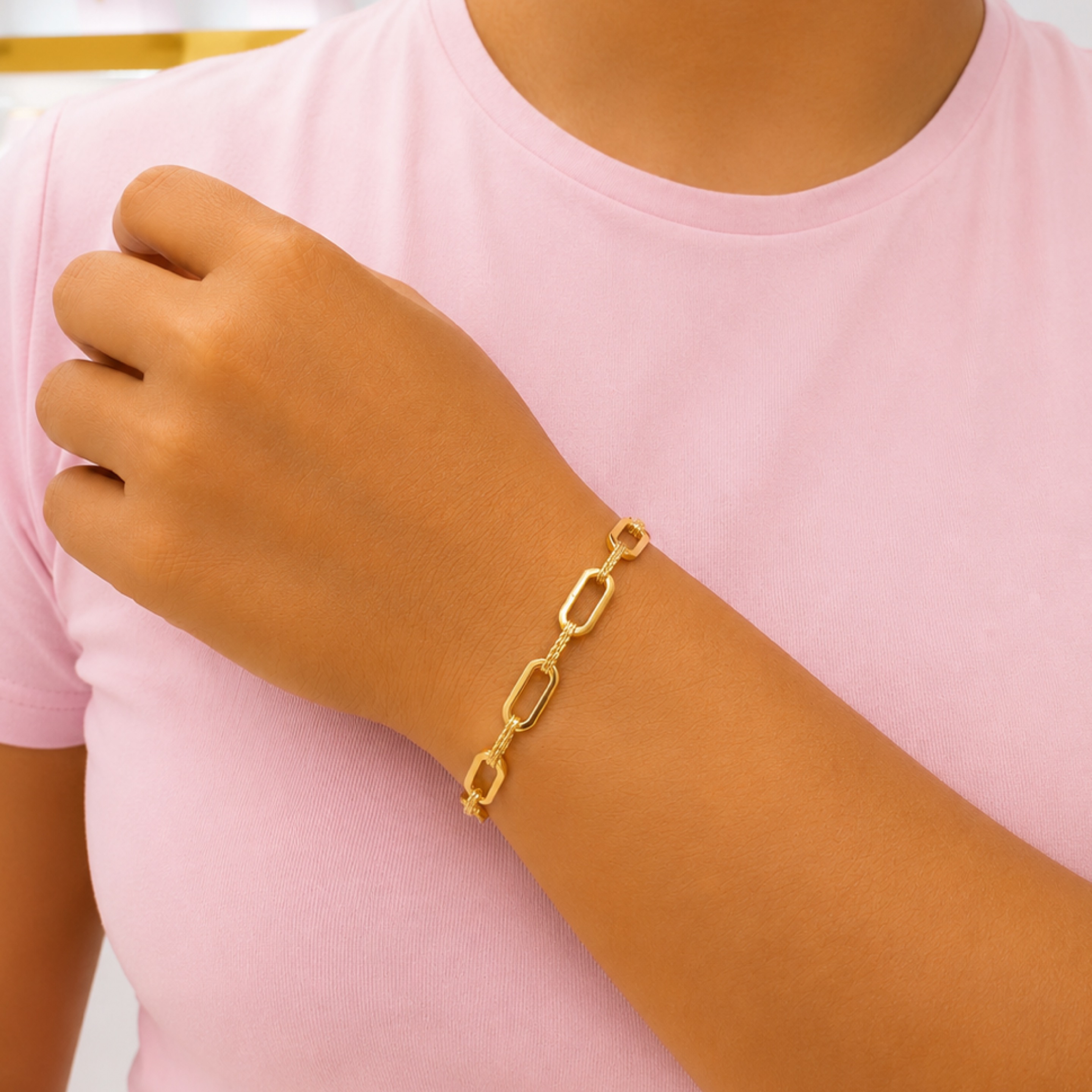 Two design elegant bracelet 14KT