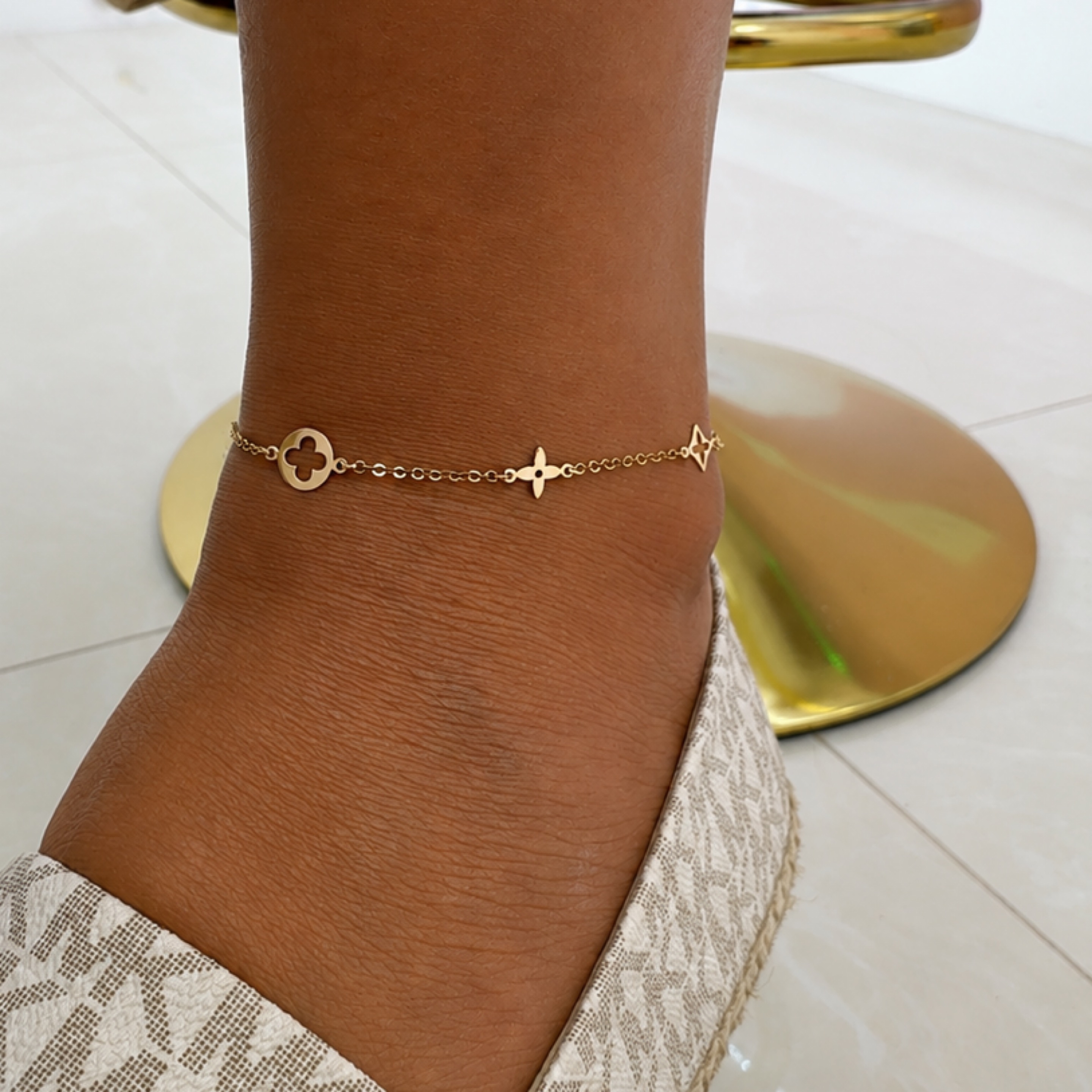 Flowers anklet 14KT