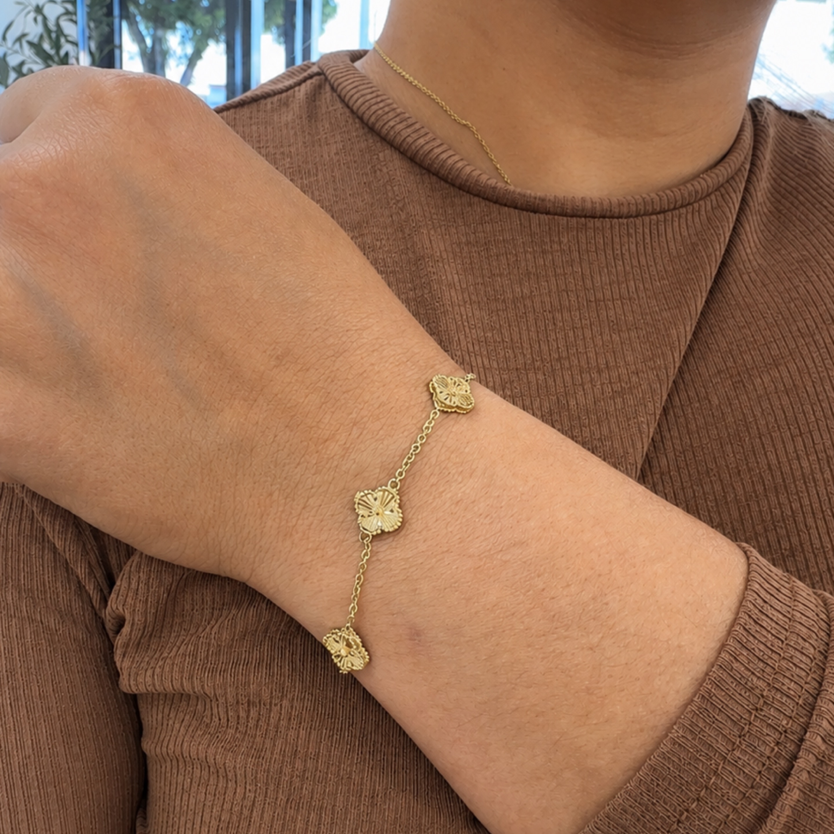Golden Flowers bracelet 14KT